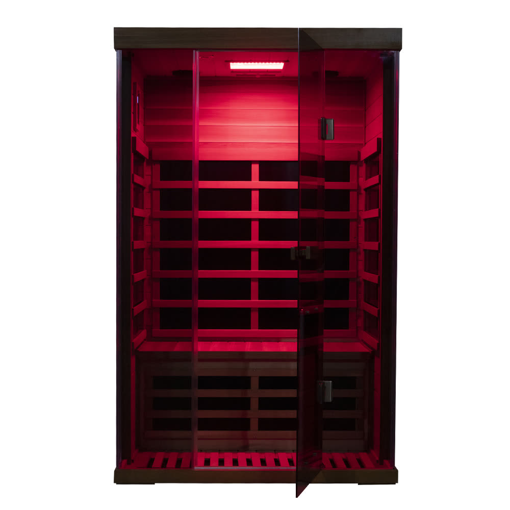 The Duo 2-person infrared sauna, Canadian Red Cedar