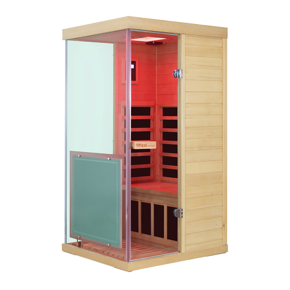 The Nook mini infrared sauna, Canadian Hemlock