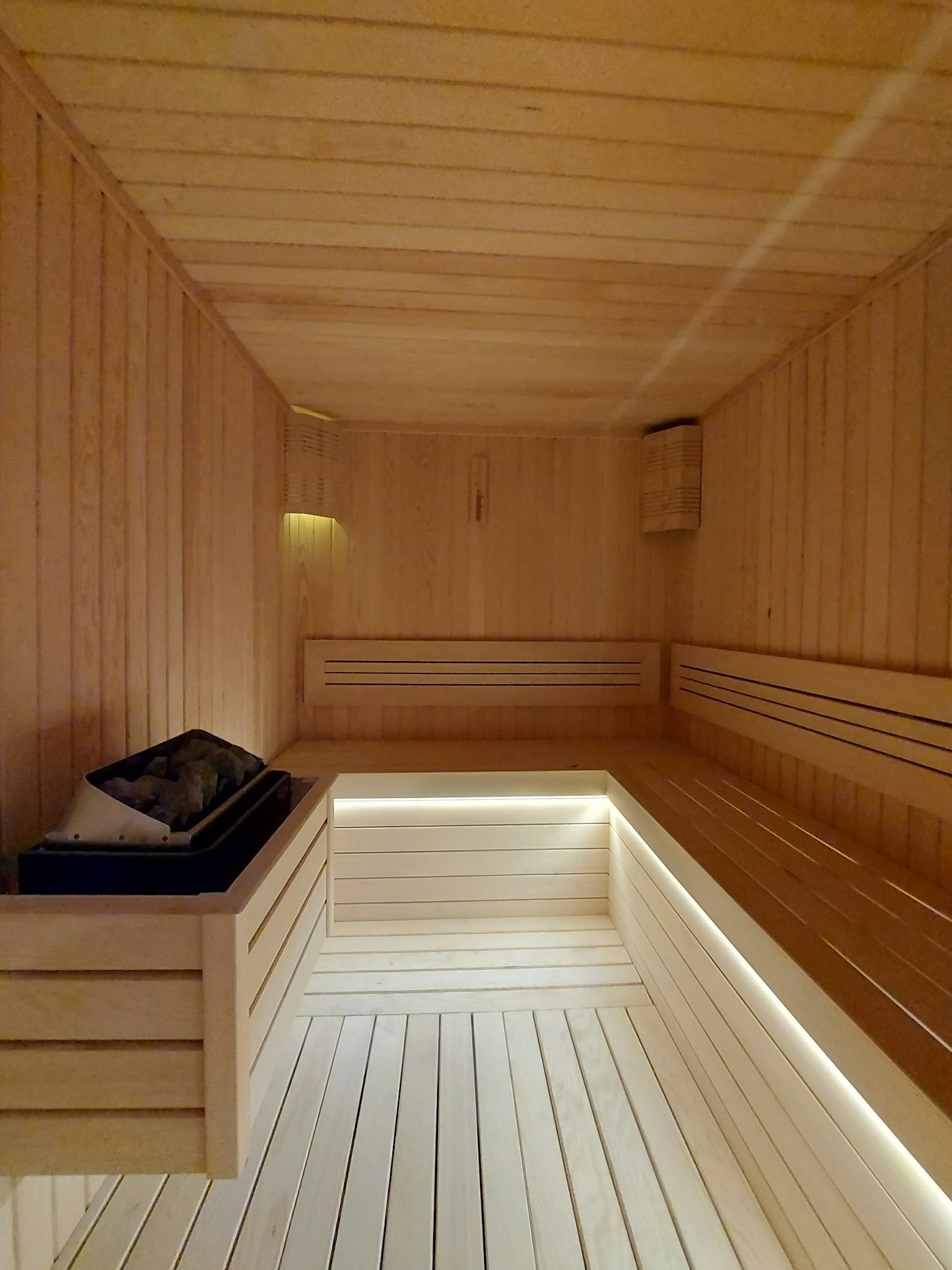 Clean Nordic sauna interior